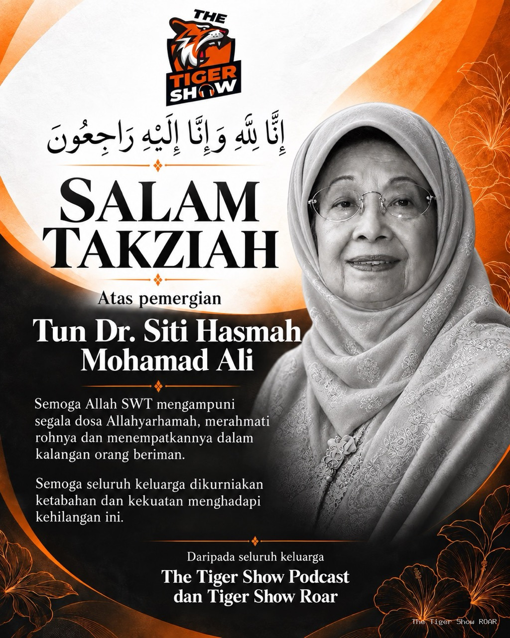 Tun Dr Siti Hasmah dilaporkan meninggal dunia pada usia 100 tahun