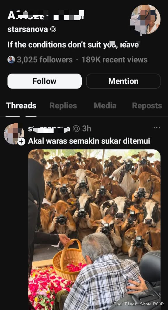 Polis siasat imej petugas media diubah menjadi lembu